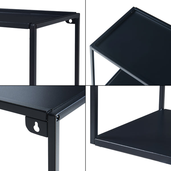 Estantería de pared Notodden acero negro [en.casa]