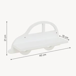 Estante flotante infantil Skanderborg en forma de nube/conejo/tiburón/coche/cohete MDF blanco [en.casa]
