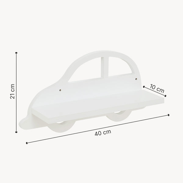 Estante flotante infantil Skanderborg en forma de nube/conejo/tiburón/coche/cohete MDF blanco [en.casa]