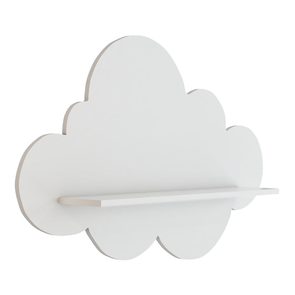 Estante flotante infantil Skanderborg en forma de nube/conejo/tiburón/coche/cohete MDF blanco [en.casa]
