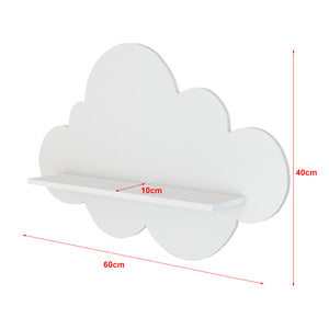 Estante flotante infantil Skanderborg en forma de nube/conejo/tiburón/coche/cohete MDF blanco [en.casa]