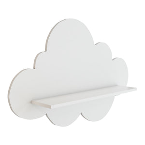 Estante flotante infantil Skanderborg en forma de nube/conejo/tiburón/coche/cohete MDF blanco [en.casa]