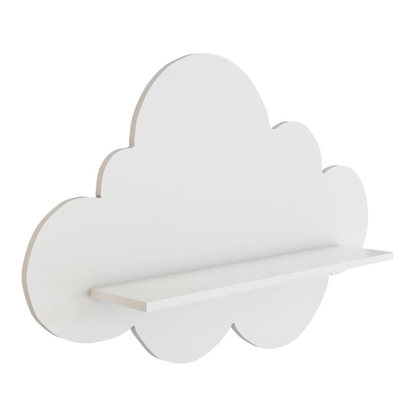 Estante flotante infantil Skanderborg en forma de nube/conejo/tiburón/coche/cohete MDF blanco [en.casa]