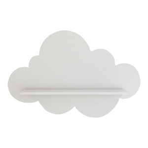Estante flotante infantil Skanderborg en forma de nube/conejo/tiburón/coche/cohete MDF blanco [en.casa]
