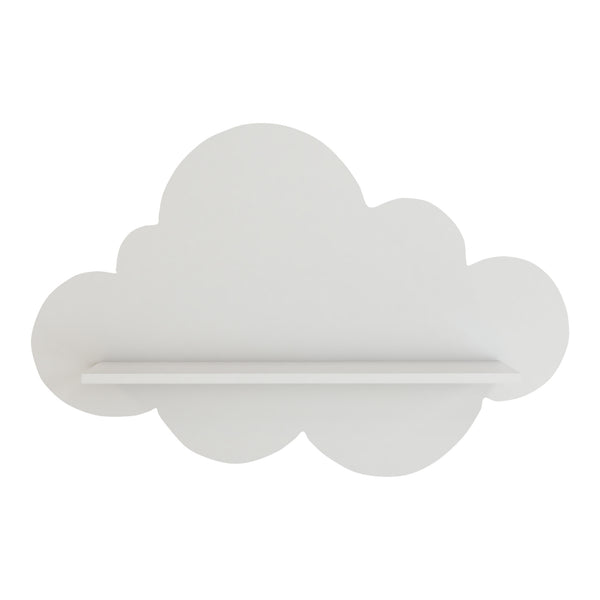 Estante flotante infantil Skanderborg en forma de nube/conejo/tiburón/coche/cohete MDF blanco [en.casa]