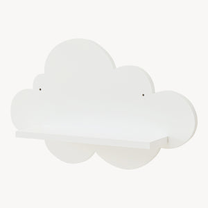 Estante flotante infantil Skanderborg en forma de nube/conejo/tiburón/coche/cohete MDF blanco [en.casa]