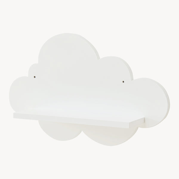 Estante flotante infantil Skanderborg en forma de nube/conejo/tiburón/coche/cohete MDF blanco [en.casa]
