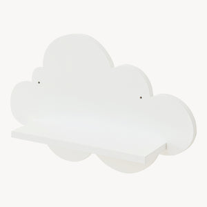 Estante flotante infantil Skanderborg en forma de nube/conejo/tiburón/coche/cohete MDF blanco [en.casa]