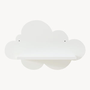 Estante flotante infantil Skanderborg en forma de nube/conejo/tiburón/coche/cohete MDF blanco [en.casa]