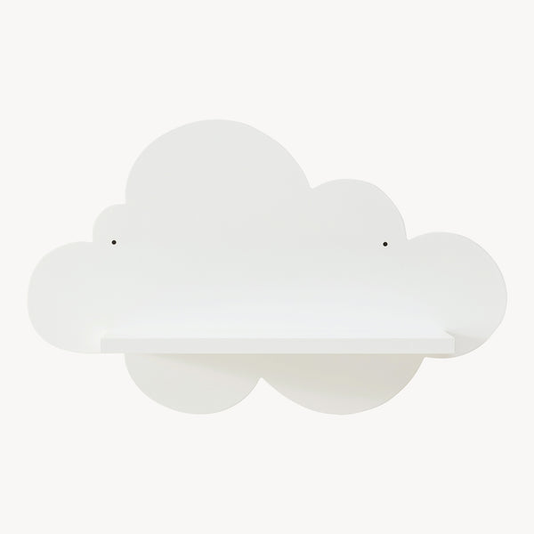 Estante flotante infantil Skanderborg en forma de nube/conejo/tiburón/coche/cohete MDF blanco [en.casa]