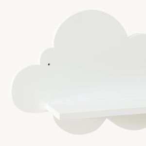 Estante flotante infantil Skanderborg en forma de nube/conejo/tiburón/coche/cohete MDF blanco [en.casa]