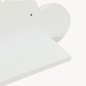 Estante flotante infantil Skanderborg en forma de nube/conejo/tiburón/coche/cohete MDF blanco [en.casa]