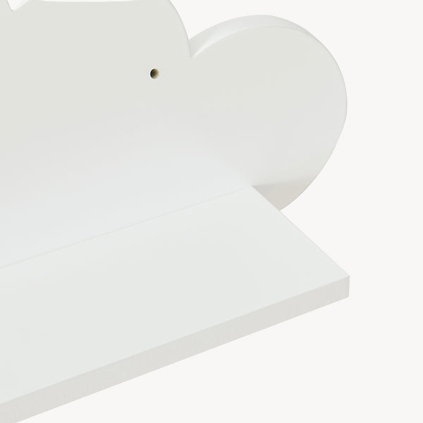 Estante flotante infantil Skanderborg en forma de nube/conejo/tiburón/coche/cohete MDF blanco [en.casa]