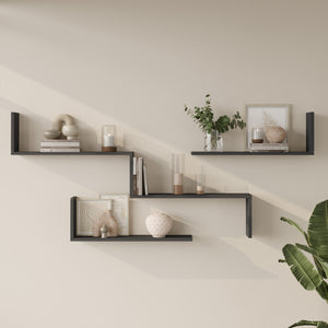 Conjunto de estanterías de pared 3 piezas Vepinshul [en.casa]