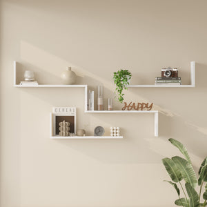 Conjunto de estanterías de pared 3 piezas Vepinshul [en.casa]