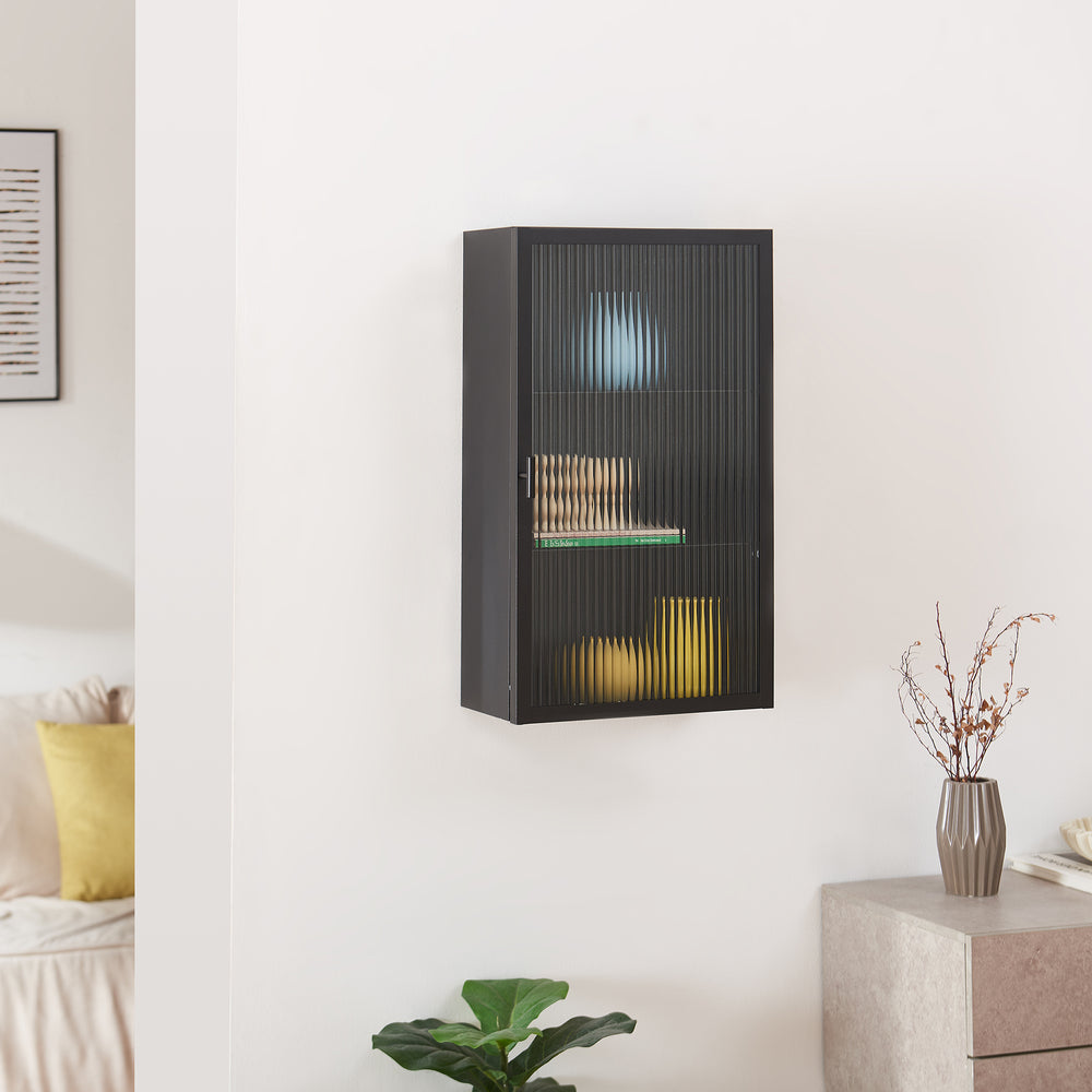 Armario de pared Zundert puerta de vidrio 60x35x15 cm - [en.casa]