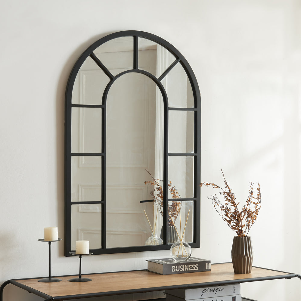 Espejo de pared Enonkoski 90x60 cm negro [en.casa] - premiumXL