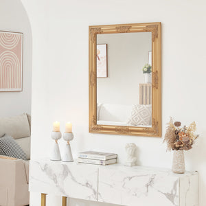 Espejo de pared Punkalaidun de estilo barroco 80x60 cm color dorado [en.casa] - premiumXL