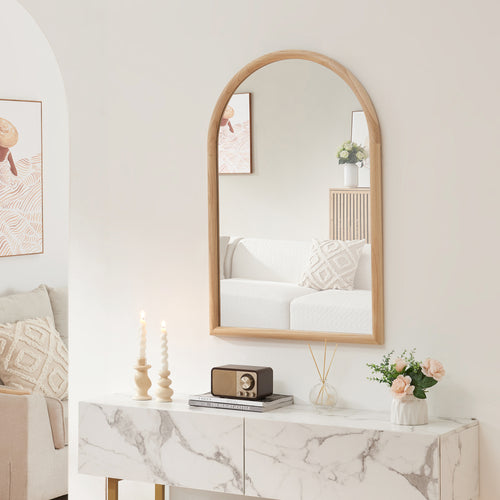 Espejo de pared Podena 90x60 cm natural [en.casa] - premiumXL