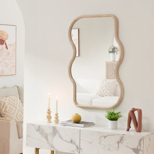 Espejo de pared Bellerirnu 90x60 cm Sonoma - aspecto roble [en.casa] - premiumXL