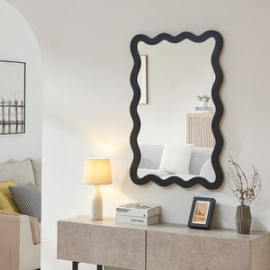 Espejo de pared Koster 90x60 cm negro [en.casa] - premiumXL