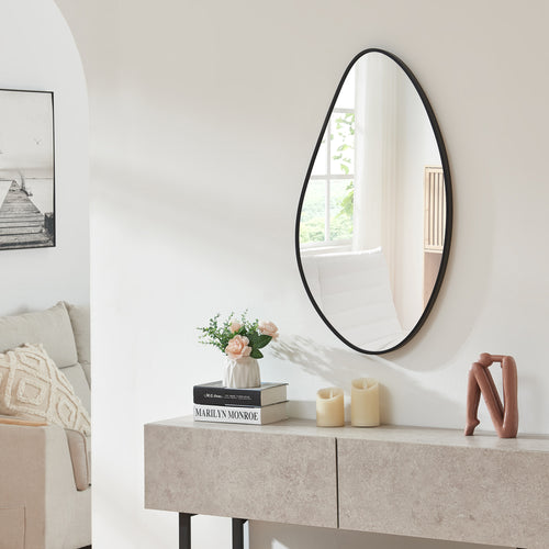 Espejo de pared Orland 82x46 cm negro [en.casa] - premiumXL