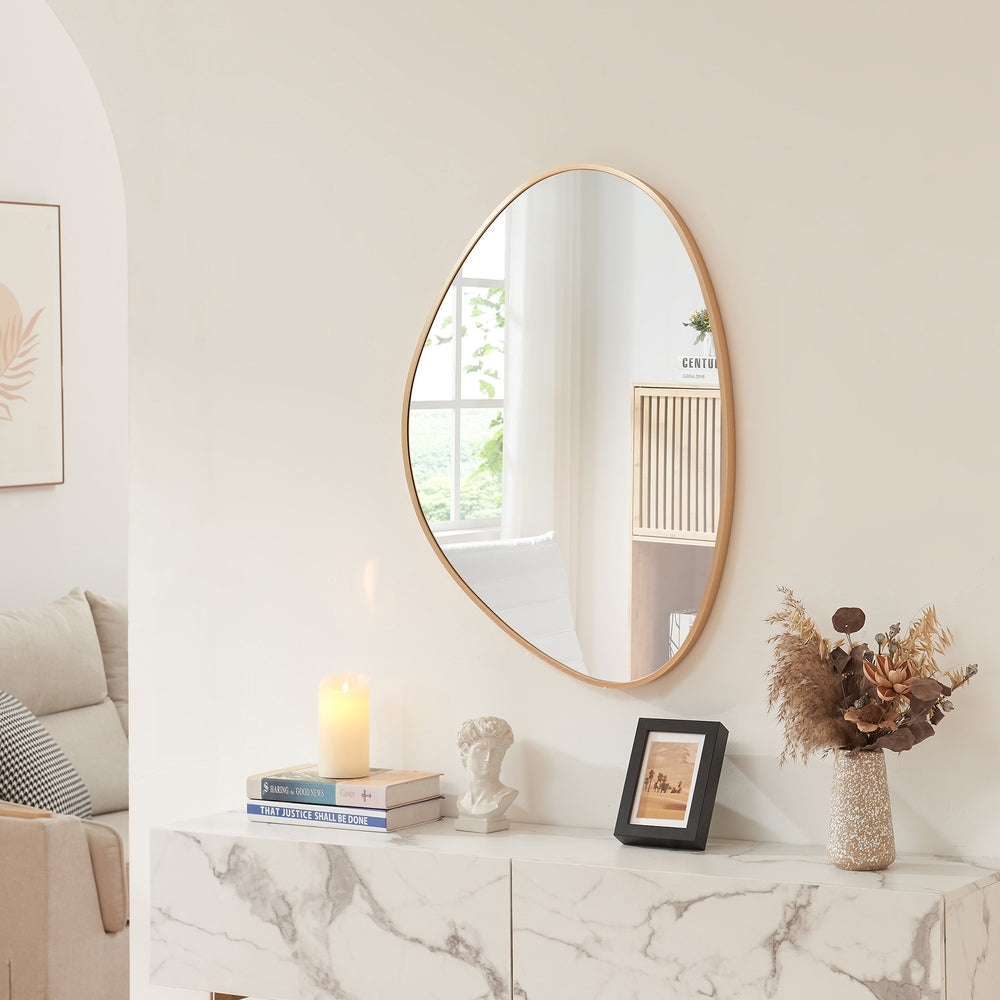 Espejo de pared Lardkapihond 75x53 cm color dorado [en.casa] - premiumXL