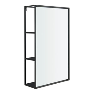 Espejo de pared Sunne con estante negro en varias versiones [en.casa]