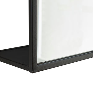 Espejo de pared Sunne con estante negro en varias versiones [en.casa]