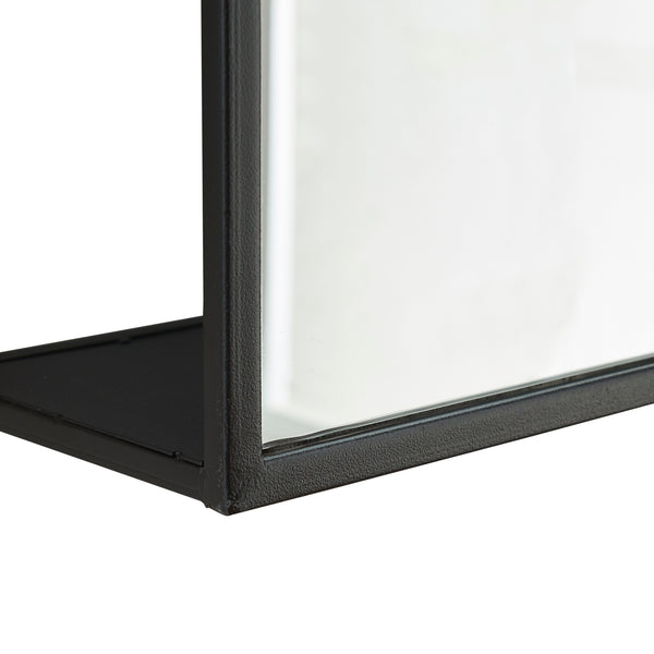 Espejo de pared Sunne con estante negro en varias versiones [en.casa]