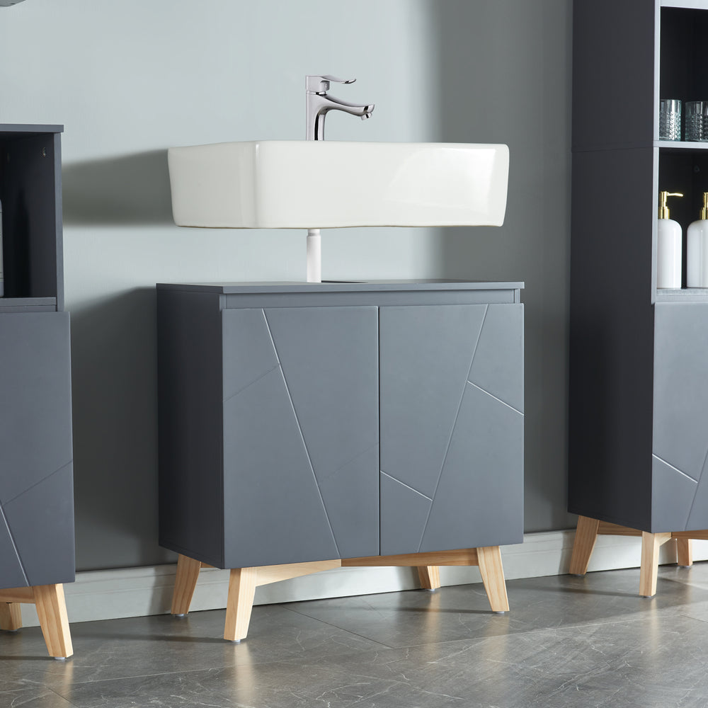 Mueble bajo lavabo Overath 60x60x30cm gris [en.casa] - premiumXL