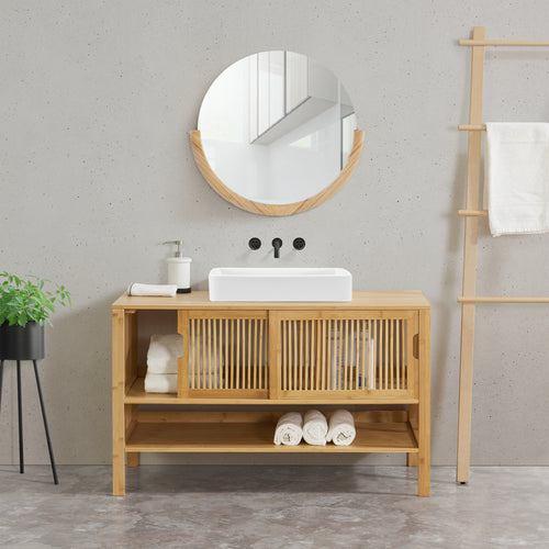 Mueble bajo lavabo Hvaler 60x100x45cm bambú [en.casa] - premiumXL