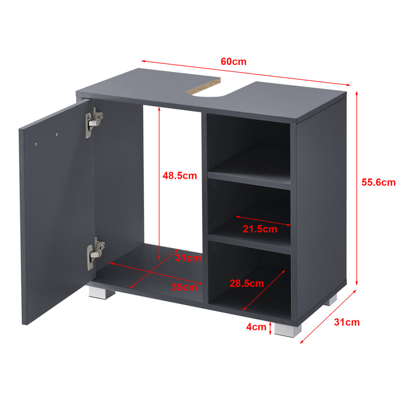 Esquema acotado Mueble bajo lavabo 56x60x31 cm en varios colores en.casa