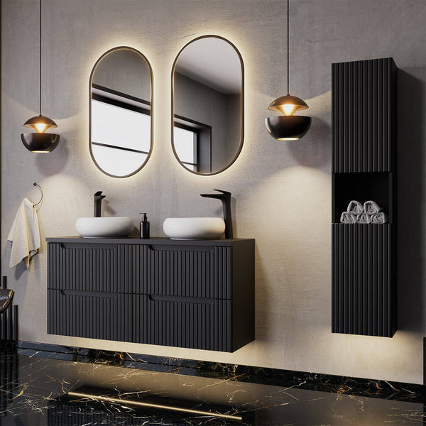 Mueble bajo lavabo Skelbolu con puertas [en.casa]