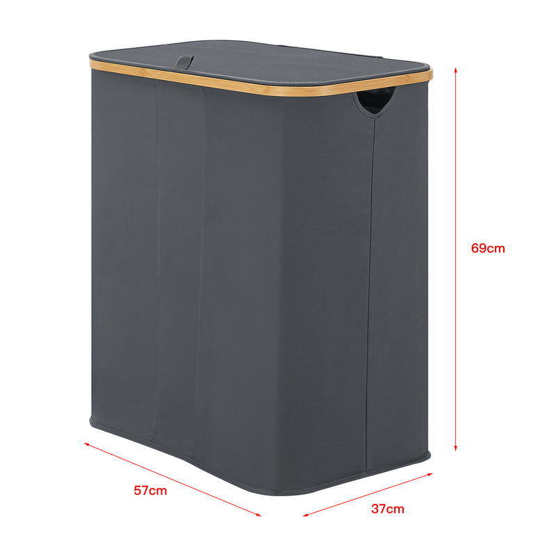 Esquema acotado Cesto de ropa Rusko 140L en varios colores [en.casa]