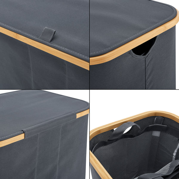 Cesto de ropa Rusko 140L en varios colores [en.casa]