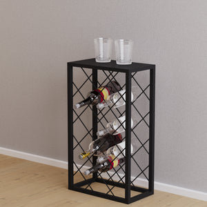 Botellero Amasia de metal 74x45x22 cm negro [en.casa] - premiumXL