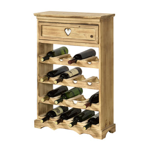 Estante para vino Mosel 86x55x22 cm para 16 botellas con cajón en.casa