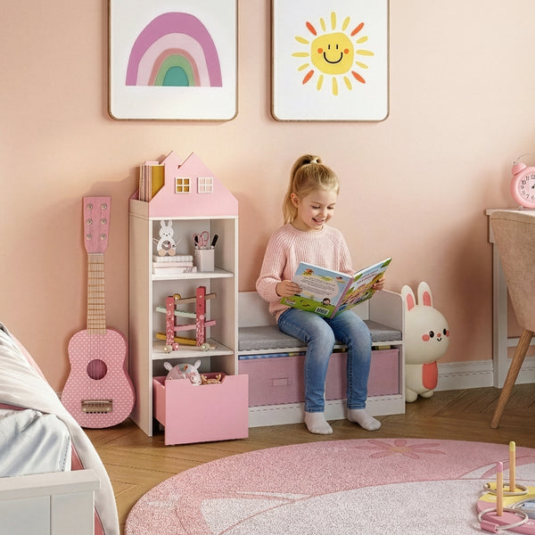 Banco para niños con estantería Vipsali [en.casa]