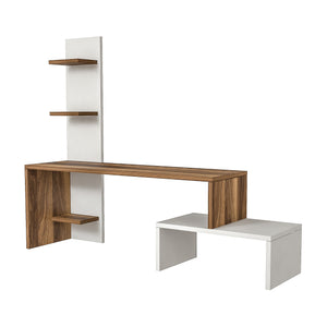 Mesa de televisión Hörby con estantería [en.casa]