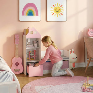 Banco para niños con estantería Vipsali [en.casa]