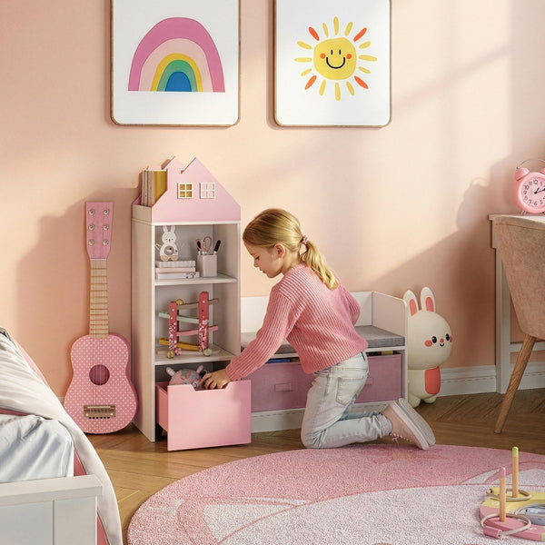 Banco para niños con estantería Vipsali [en.casa]
