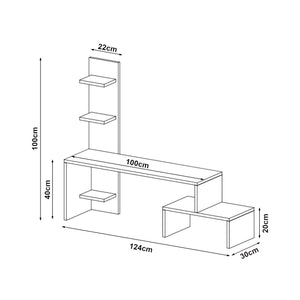 Mesa de televisión Hörby con estantería [en.casa]