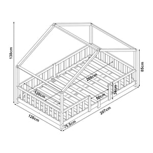 Cama para niños Treviolo forma de casa pino  [en.casa]