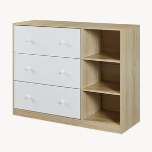 Cómoda Beldinupp con cambiador extraíble 3 cajones 93x110x55 cm [en.casa]