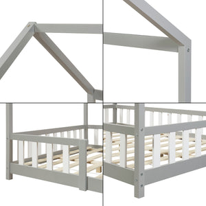 Cama para niños Sisimiut forma de casa pino + colchón [en.casa][neu.haus]