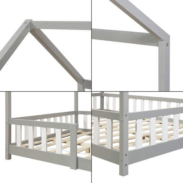 Cama para niños Sisimiut forma de casa pino + colchón [en.casa][neu.haus]