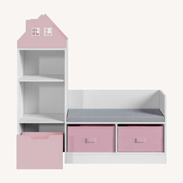 Banco para niños con estantería Vipsali [en.casa]