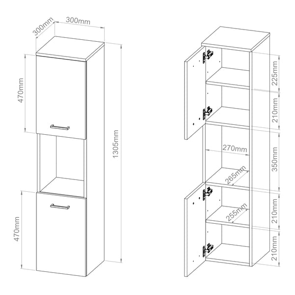 Conjunto de muebles de baño Krildihana de 3 piezas [en.casa]