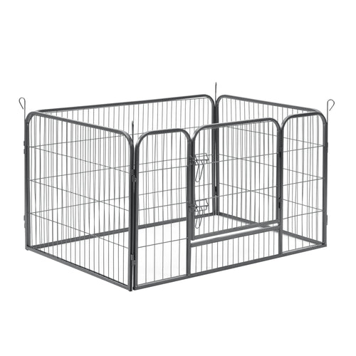 Parque para cachorros 125x85x70 cm acero plata pro.tec